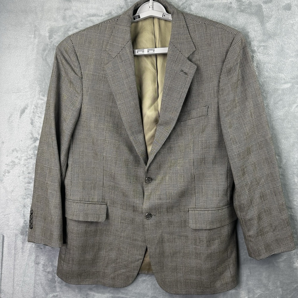 Brooks Brothers Sport Coat Blazer 42R Mens Check Brown Cotton